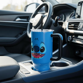 Bioworld Disney Stitch 40oz tumbler blue finish for stylish daily use.