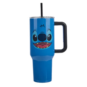 Bioworld Disney Stitch 40oz tumbler double-wall insulation to maintain temperature.