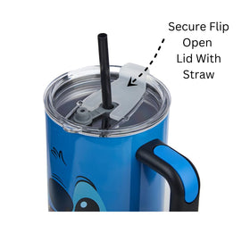 Bioworld Disney Stitch 40oz tumbler long straw for easy sipping.