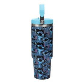 Flip straw lid feature for convenient sipping on the go.
