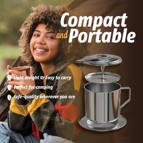 Birdee stainless steel construction ensures durable daily brewing