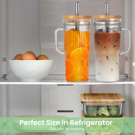 Birity 2-pack glass cups suit home, office, gym, and travel.