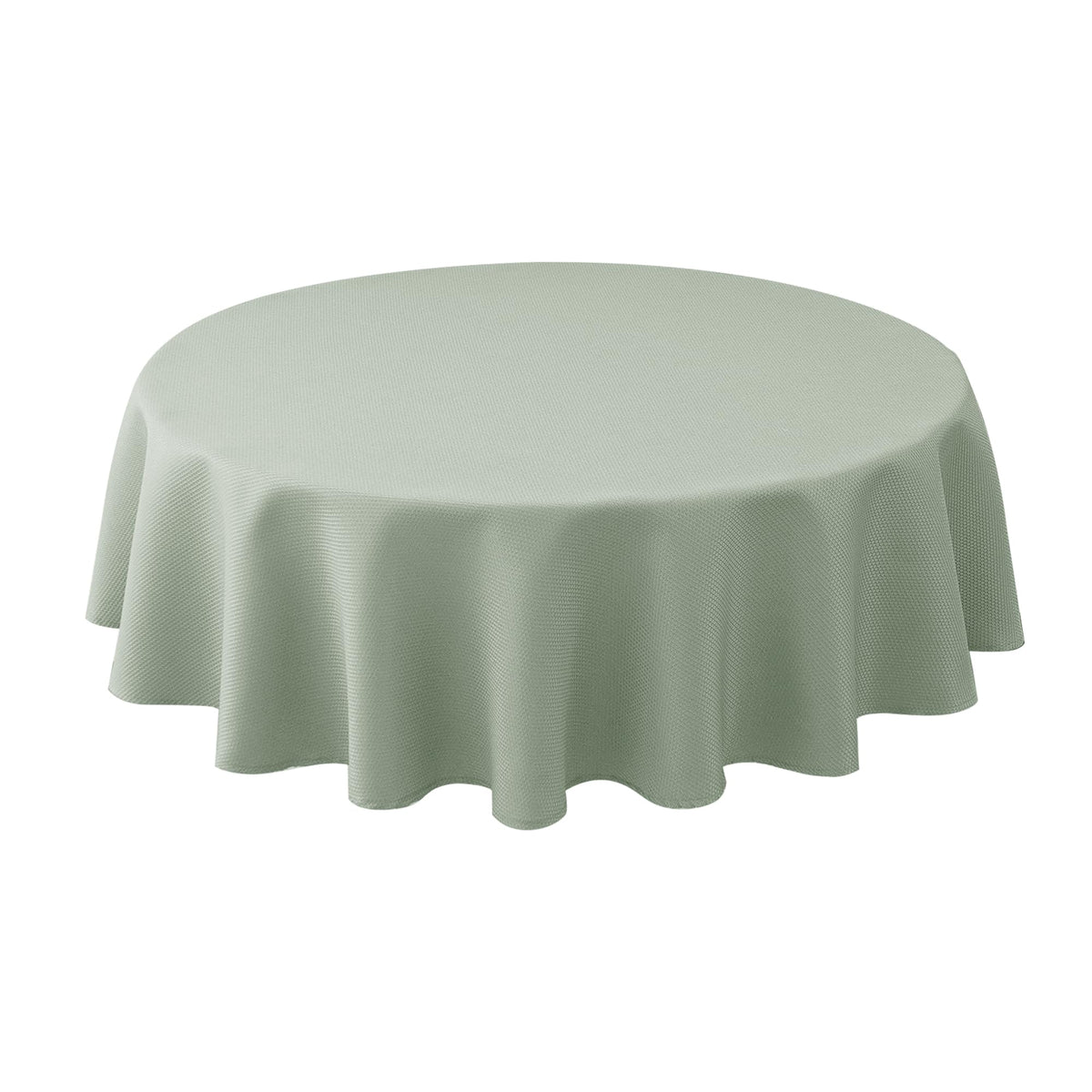 Biscaynebay sage round tablecloth, main view, adds elegant dining ambiance.