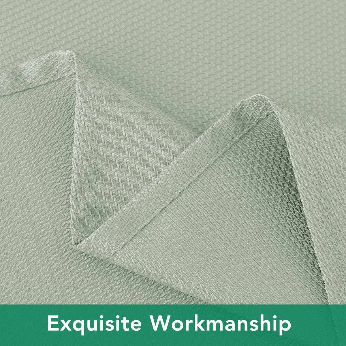 Biscaynebay Sage tablecloth offers easy care that stays crisp after machine washing.