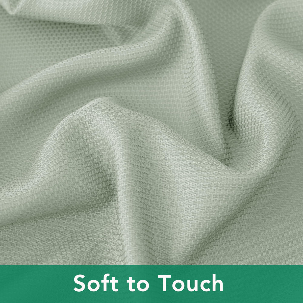 Biscaynebay square tablecloth closeup demonstrates easy care and quick cleaning