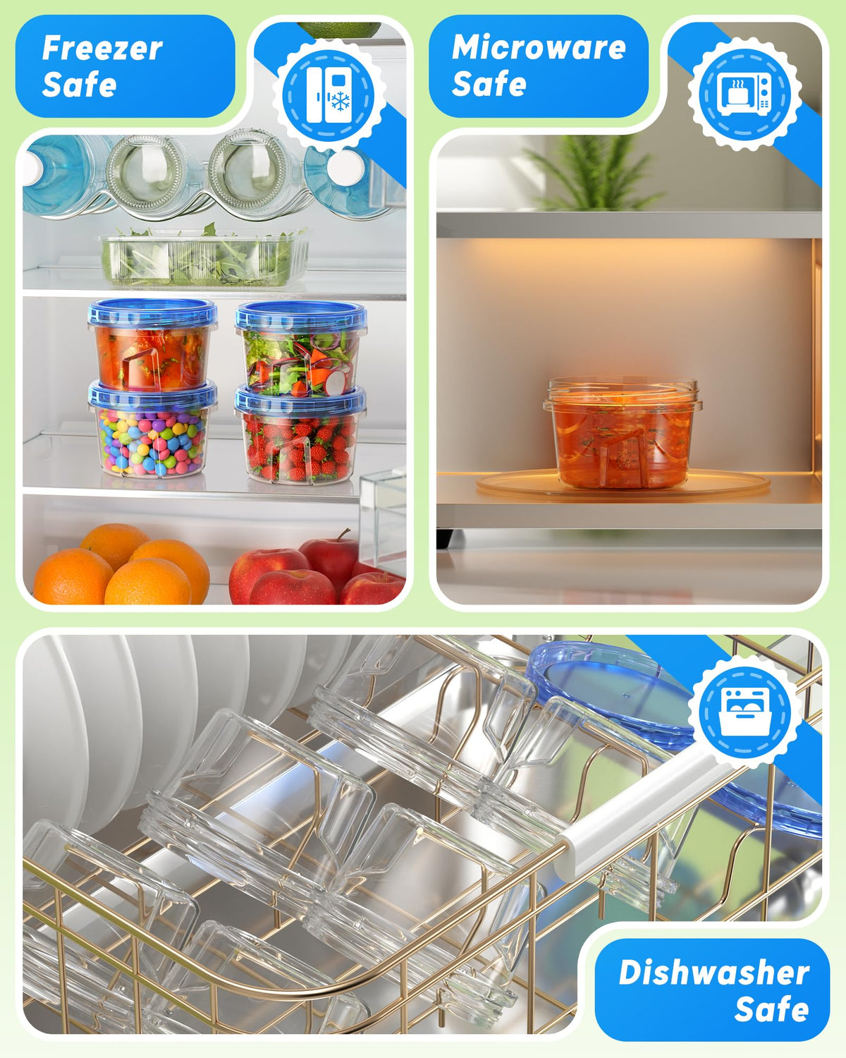 BiuLeon stackable design helps maximize fridge and pantry space.