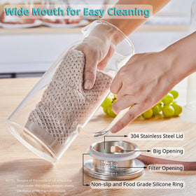 Bivvclaz borosilicate glass pitcher resists temperature changes for hot or cold beverages