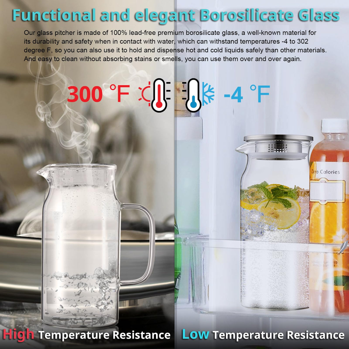 Bivvclaz pitcher lid with two pour functions and built-in strainer.