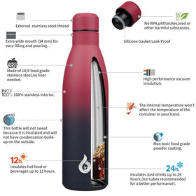 BJPKPK 25oz insulated bottle stainless 18/8 steel, rust-resistant design