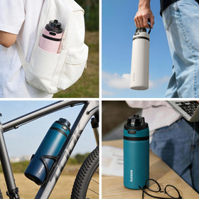 BJPKPK ocean blue colorway with included straws and cleaning brush for hydration