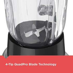 BLACK+DECKER PowerCrush 6-cup glass jar supports sturdy pouring and visibility.