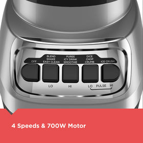 BLACK+DECKER PowerCrush 4-tip QuadPro blade delivers fast blending and even texture.