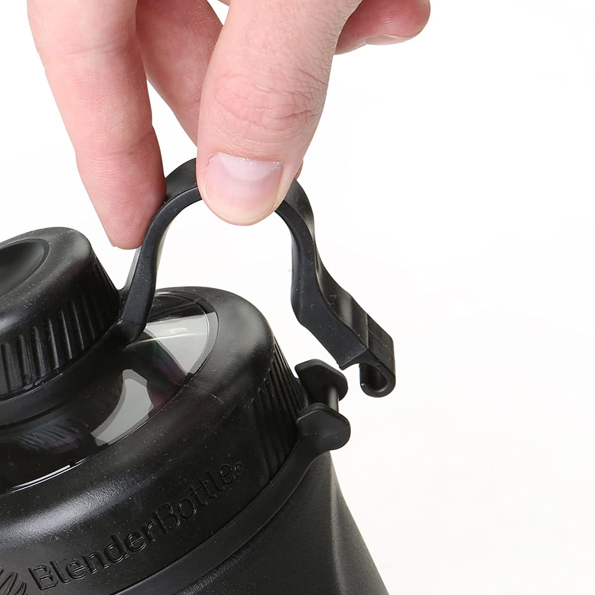 BlenderBottle Radian insulated bottle with carry loop for gym bag attachment.