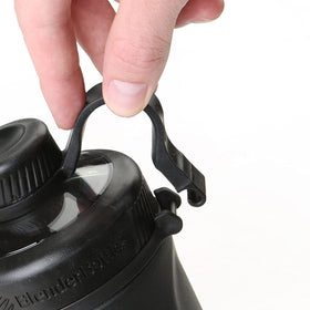 BlenderBottle Radian insulated bottle with carry loop for gym bag attachment.