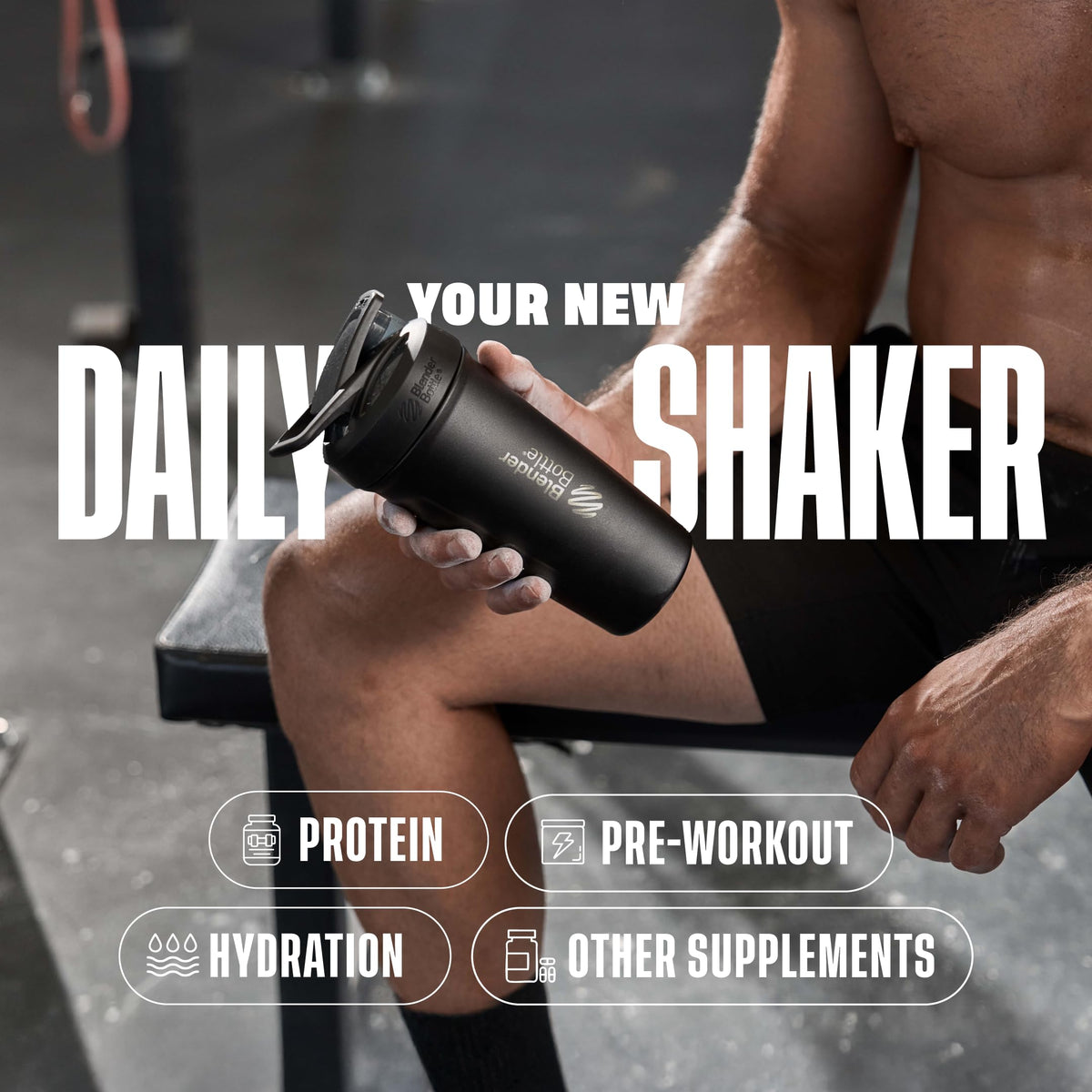 Ergonomic carry loop on BlenderBottle Sport Shaker Cup for comfortable transport