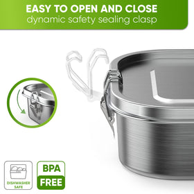 Blockhütte eco-friendly stainless steel lunch box supports reusable meal storage.