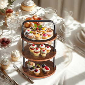Blossome sturdy metal stand with trays supports stable serving