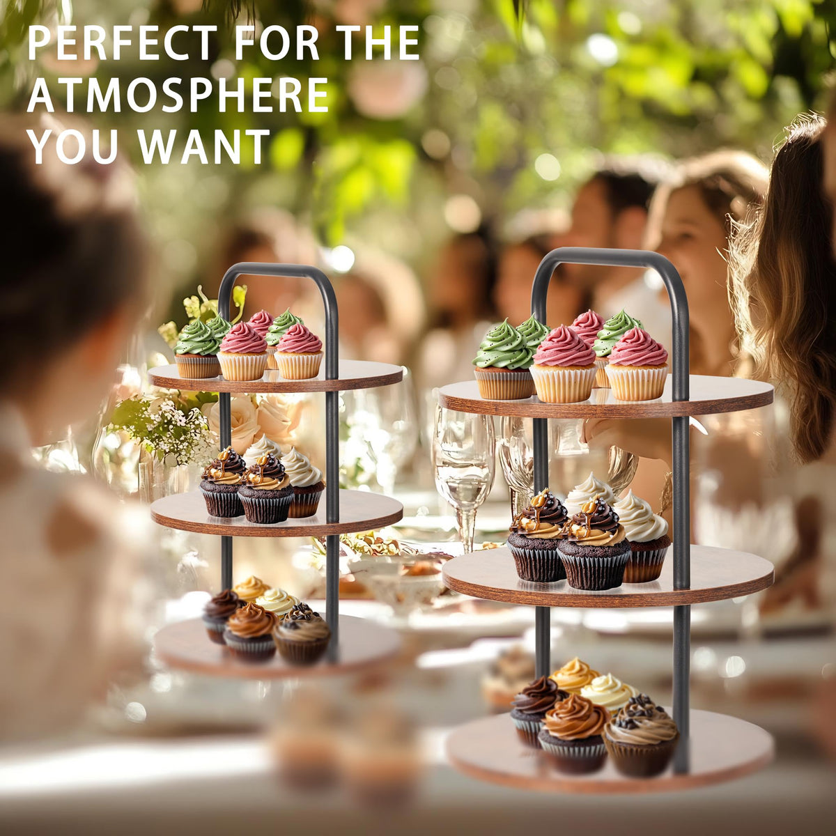 Blossome three-tier dessert display ready for quick party setup