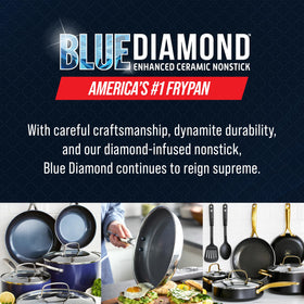 Blue Diamond dishwasher-safe design enables easy cleanup after cooking.