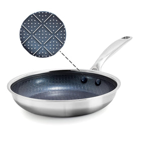 Blue Diamond Hybrid Nonstick 10-inch frying pan with diamond-textured surface for easy release