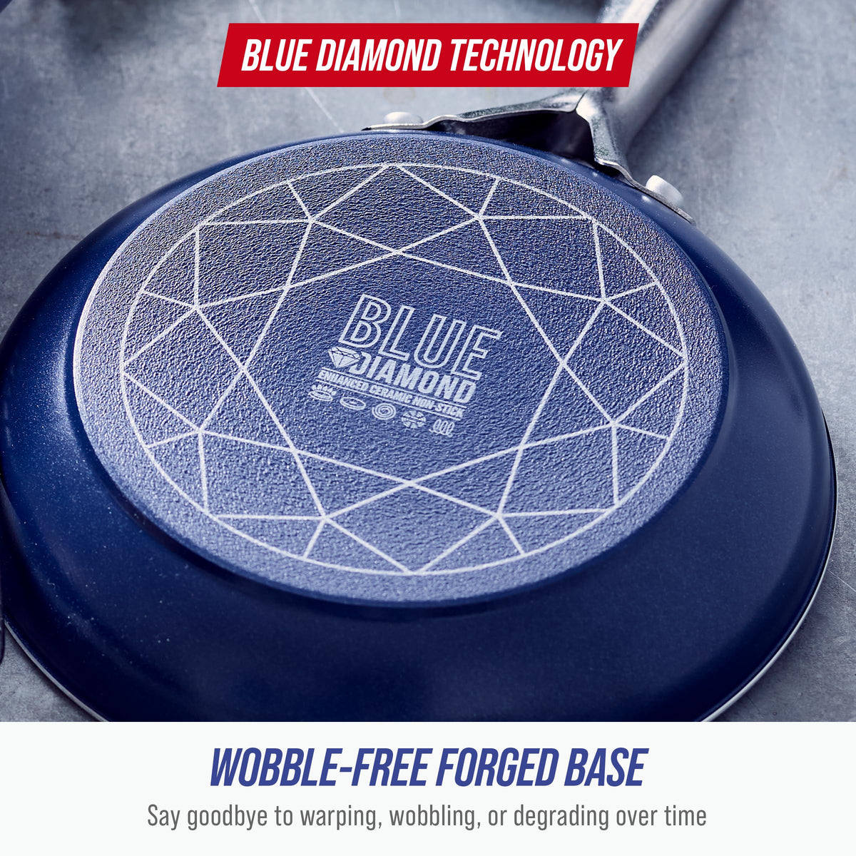Blue Diamond oven-safe up to 600°F ready for oven use.