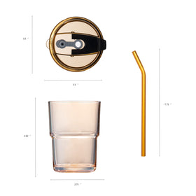 BluePolar amber tumbler lid close-up shows secure leak-proof seal.