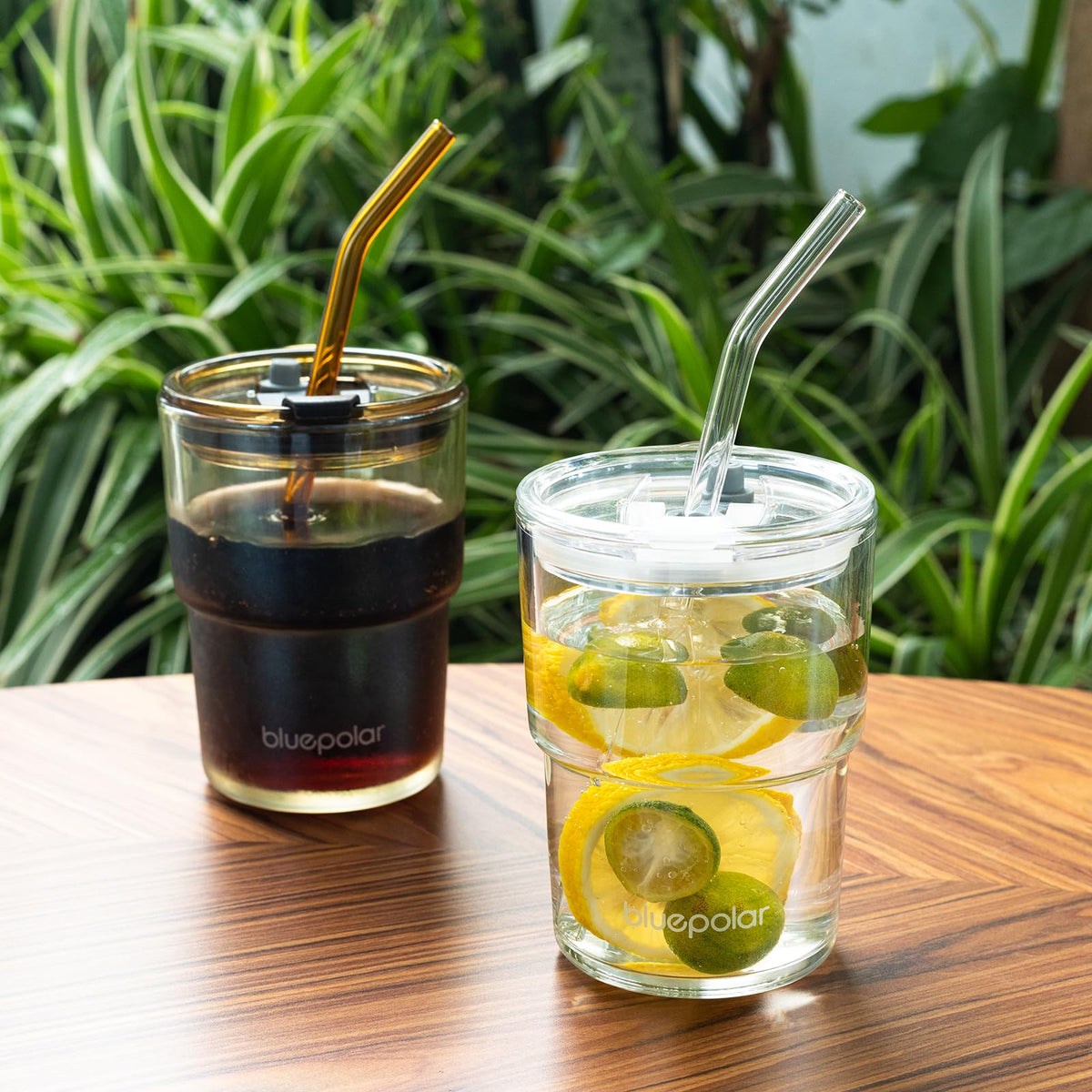 BLUEPOLAR thick-wall glass construction boosts durability for daily beverages.