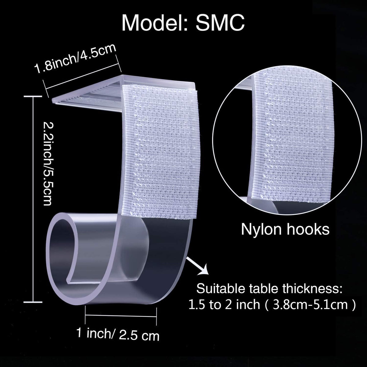 Boao SMC model clips with nylon tape back for strong attachment.