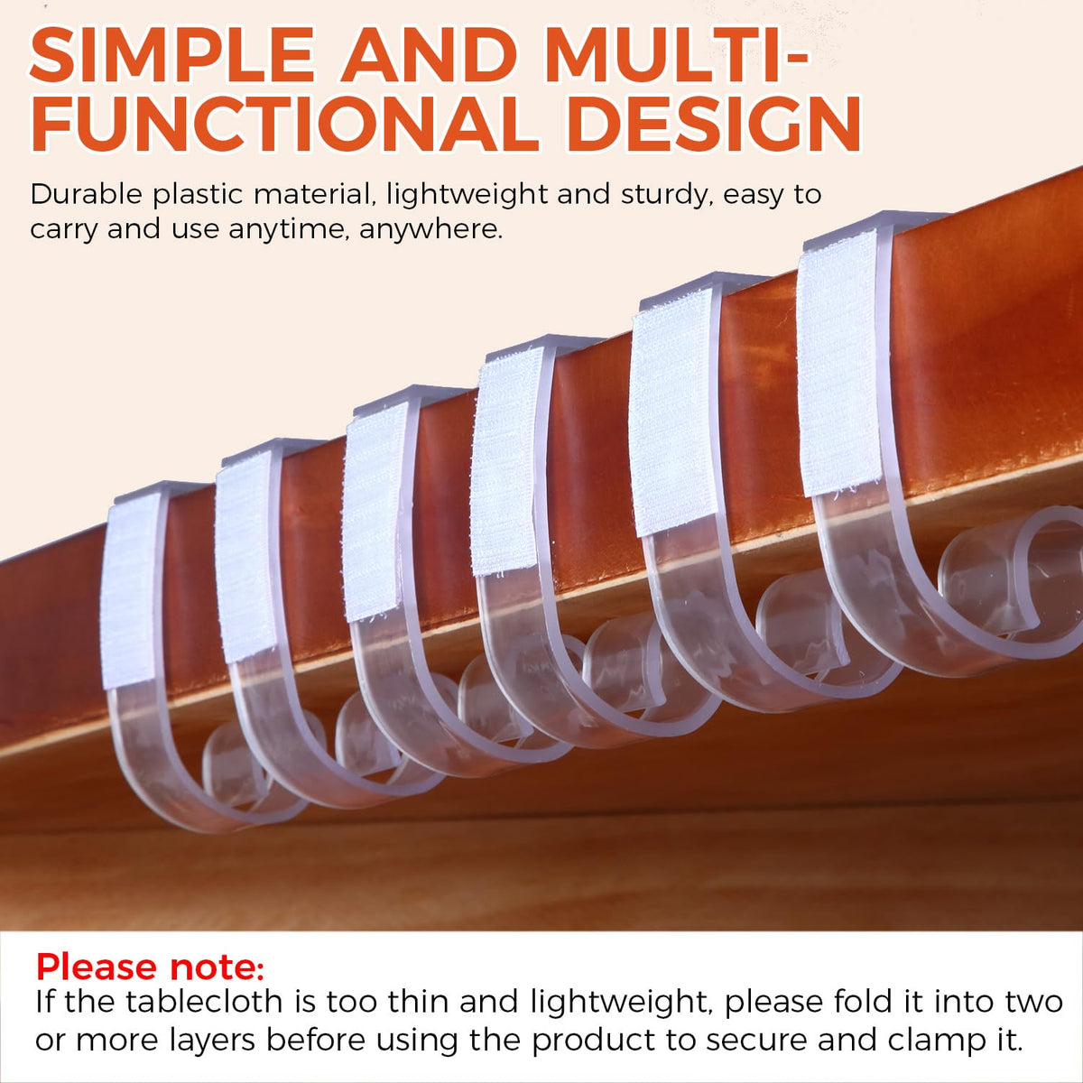 Boao table-edge clip demonstrating 1.5-2 inch edge compatibility.