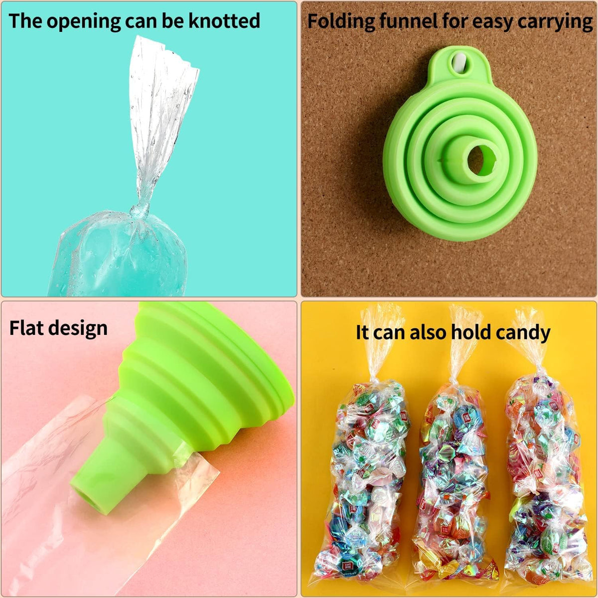 Boao versatile bags for yogurt pops, fruit juice pops, and candy.