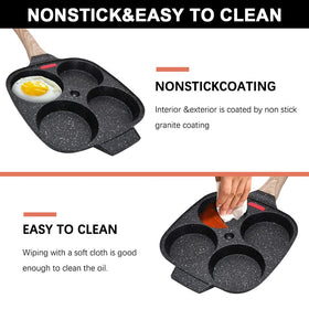 Bobikuke 4-cup egg pan interior nonstick coating for effortless release