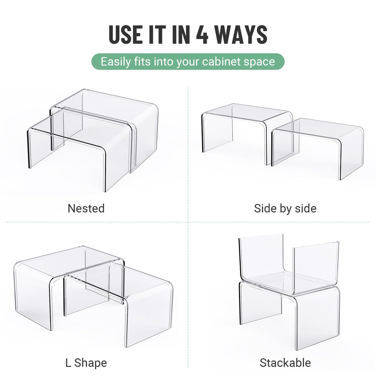 Bobomoment clear shelf organizer doubles as a desk storage solution