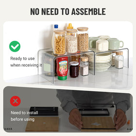 Bobomoment clear shelf organizer on countertop creating a tidy display
