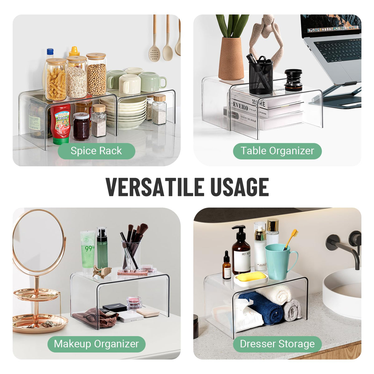 Bobomoment desk or bathroom storage with two shelves for essentials.
