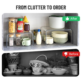 Bobomoment versatile display shelf shown on a kitchen counter.