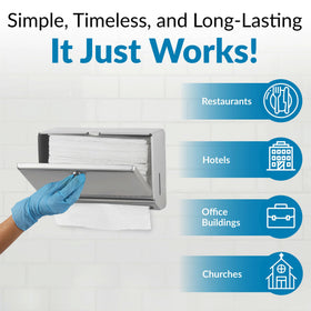 Bobrick compact dimensions enable space-saving installation in small restrooms.