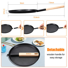 bodkar flat crepe pan for camping ideal for quick even heating