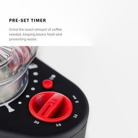 Bodum Bistro grinder inside-base presso container being used to collect grounds