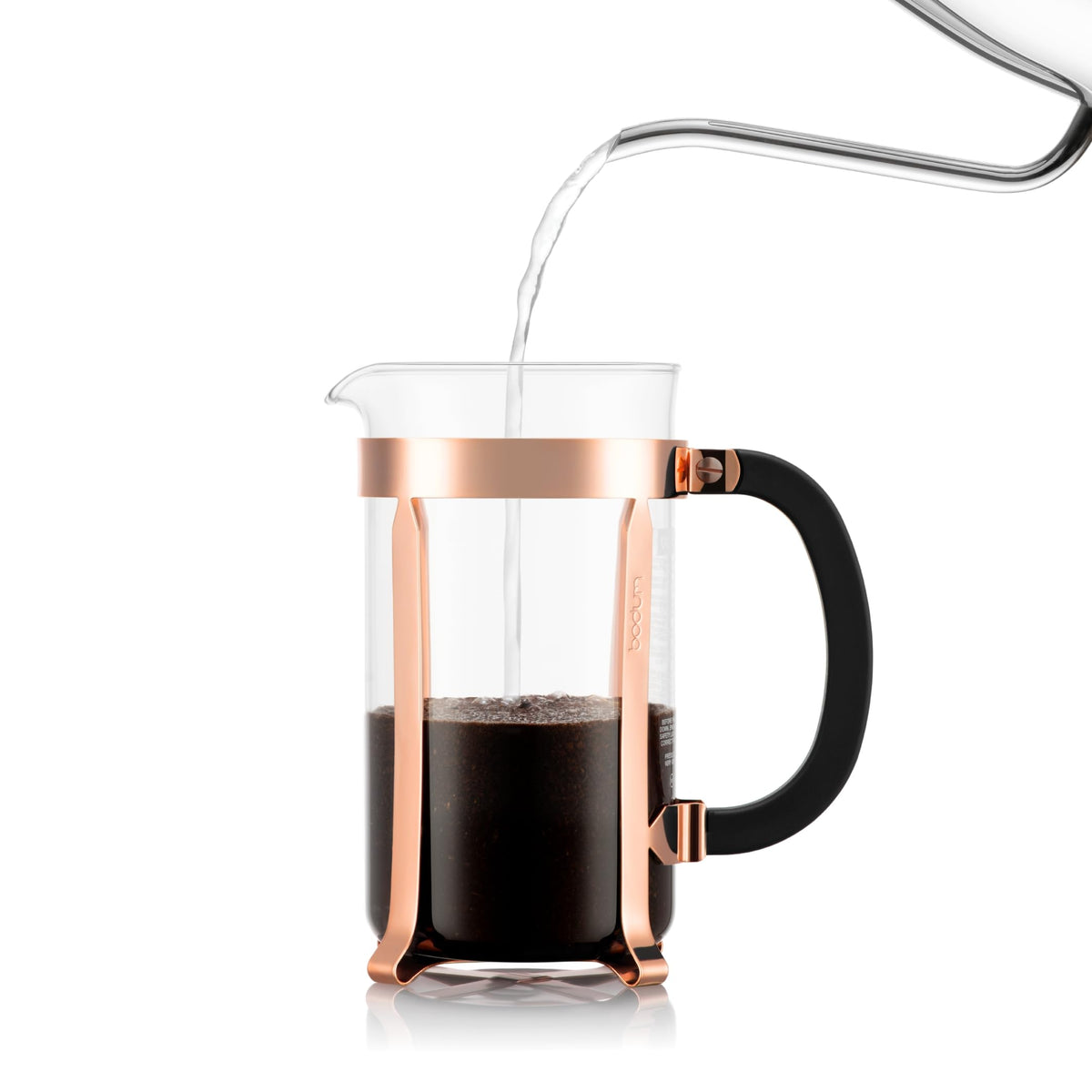Bodum Chambord stainless-steel plunger keeps grounds out of your cup.