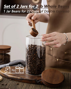 BOILMERIT borosilicate glass jar shows coffee hues with durable clarity.