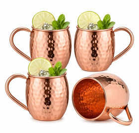 BOLD & DIVINE 16 oz Moscow Mule copper mug set in gleaming copper for entertaining