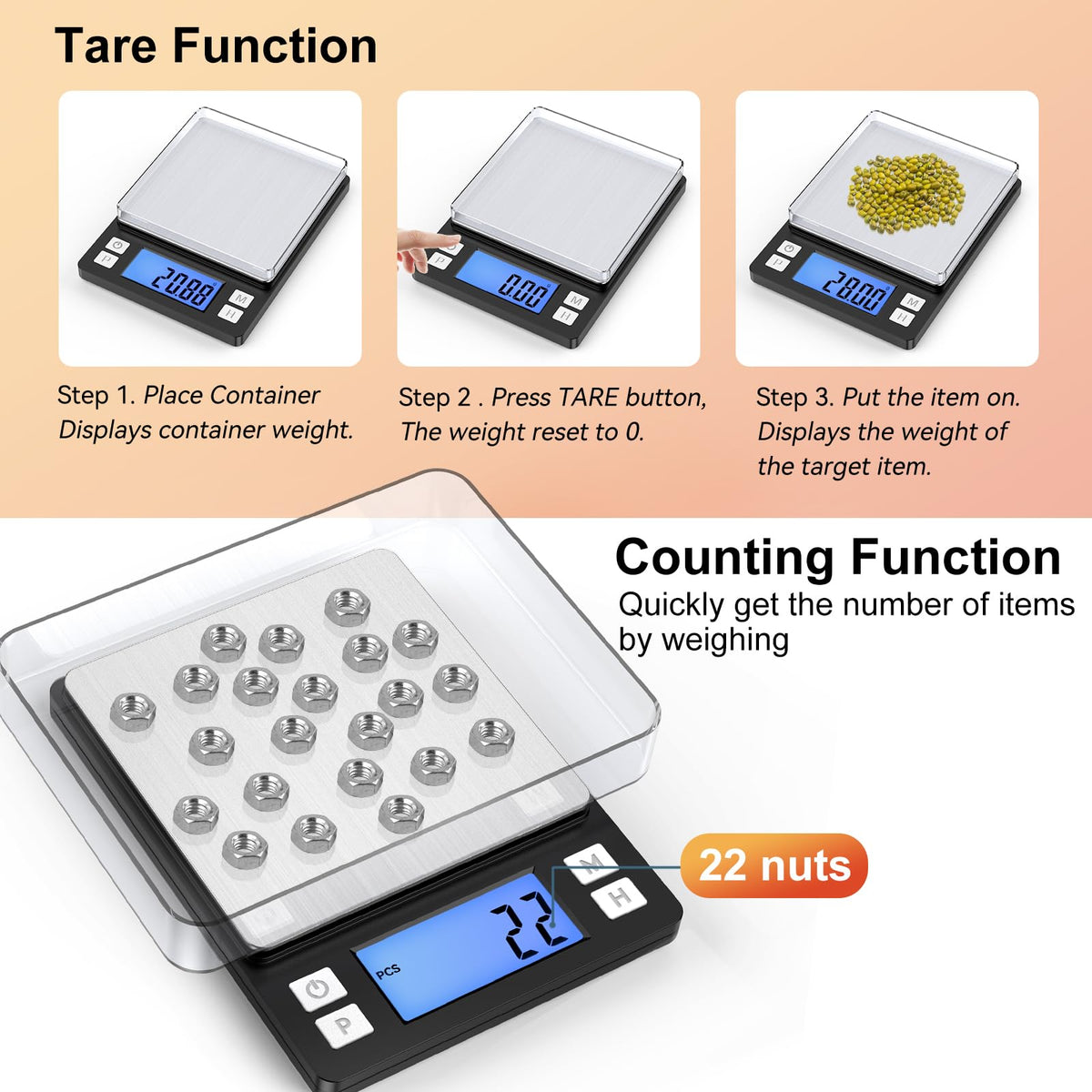 BOMATA 0.01g scale includes trays and waterproof stickers.