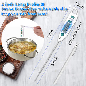 BOMATA thermometer with sheath and pocket clip for safe storage