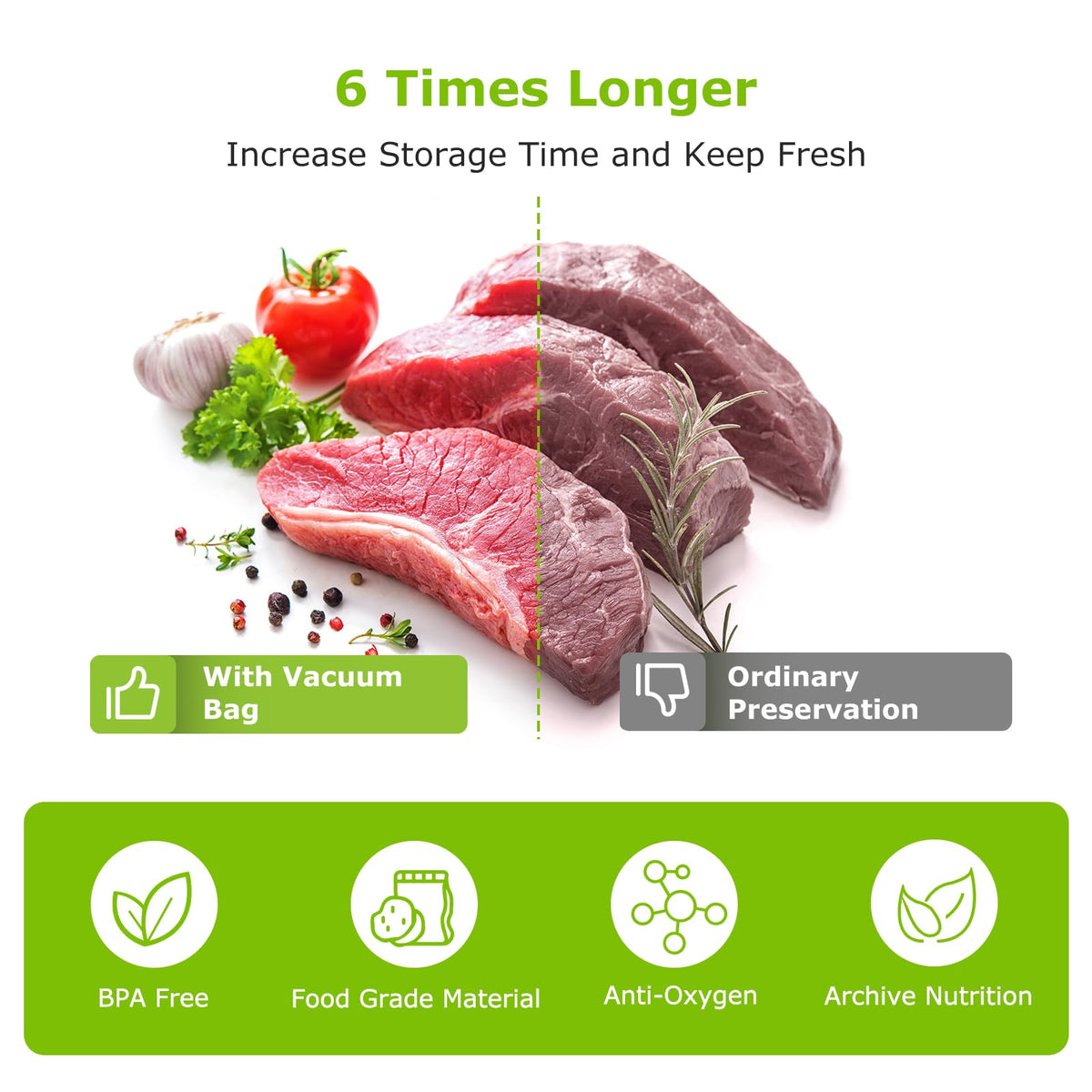 Bonsenkitchen puncture-resistant bags guard against freezer burn