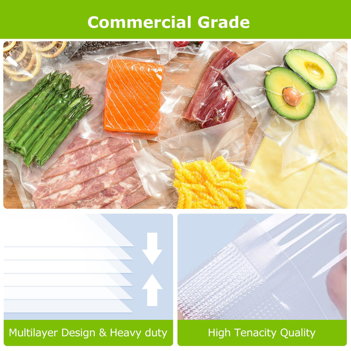 Bonsenkitchen bag rolls showing the cut guide for custom bag sizes