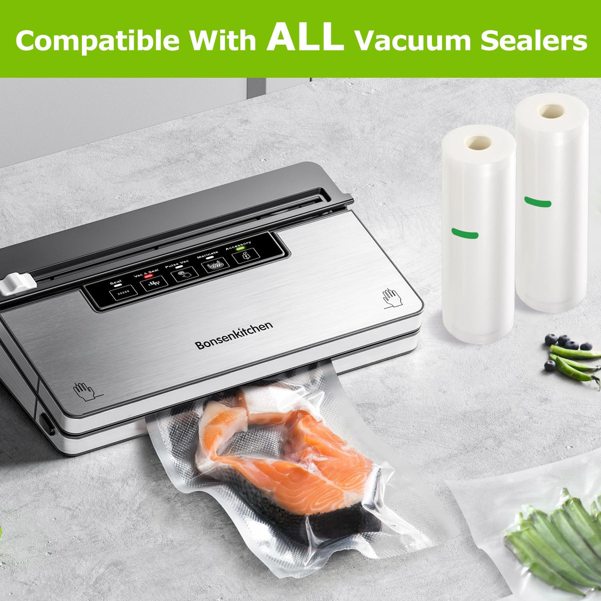 Bonsenkitchen bags in a sous vide setup showing precise temperature control