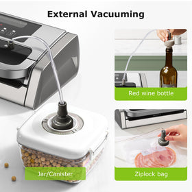 Pulse Vac and Extended Seal modes for better sealing with liquids.