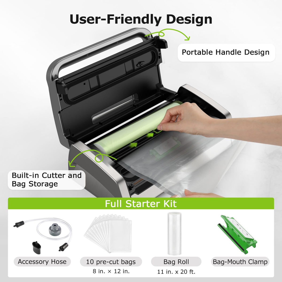 Shiny full-silver Bonsenkitchen sealer ready for daily kitchen use.