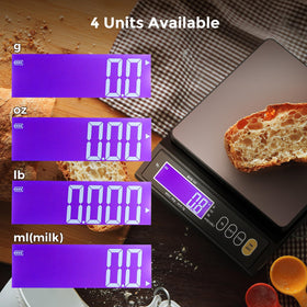Bonvoisin scale offers 4-unit switching for g, lb, oz, ml.