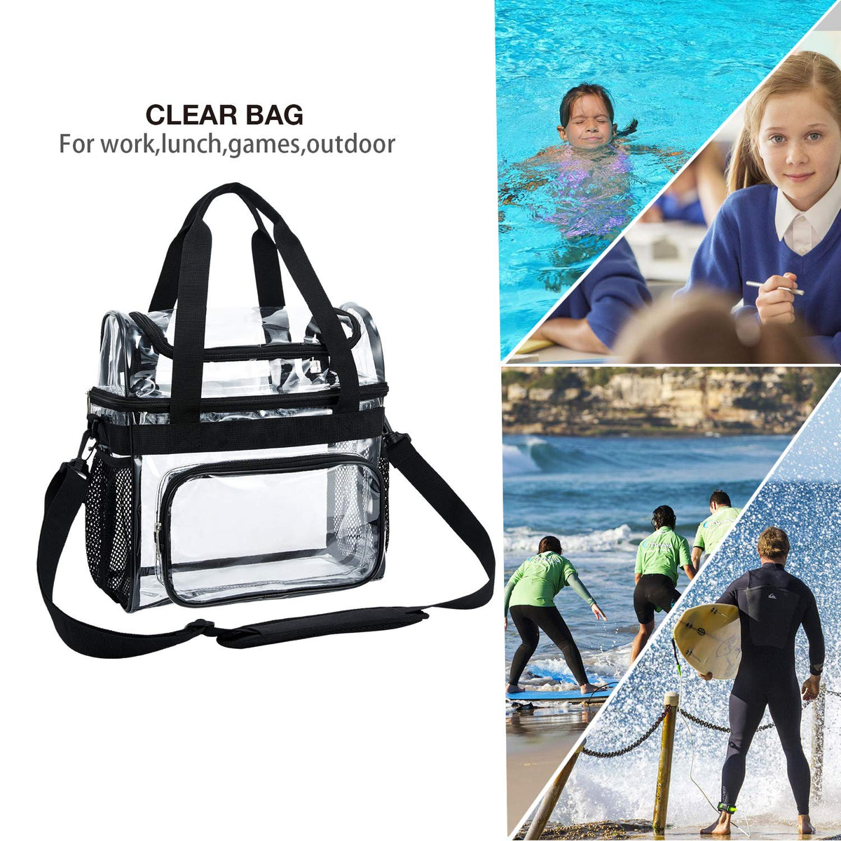 BORMELUN large capacity lunch bag fits meals and essentials.